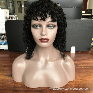 Factory wholesale cheap curly bob human hair wig, curly bob wigs for black women, human hair glueless bob wigs